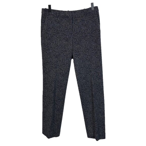 Theory Navy & White Marl Knit Trousers Size 4 - Picture 1 of 4
